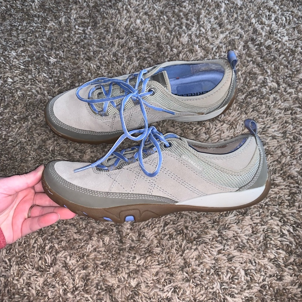 Merrell Select Move Tan W Blue Laces Sneakers Size 9.5